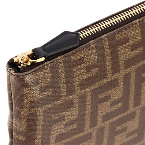 fendi borsa pelle marrone|pochette donna fendi.